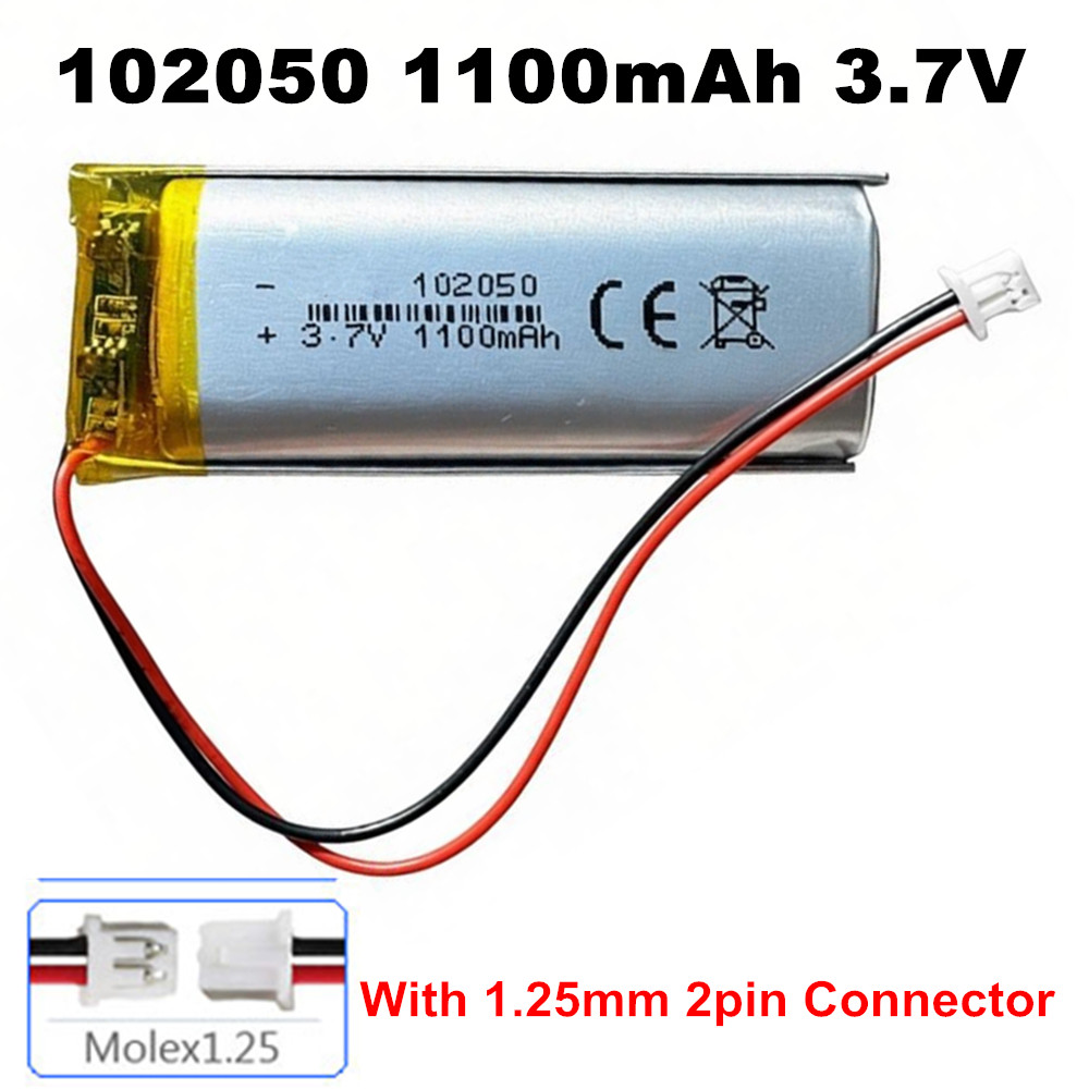 Smartwatch Headset - 102050 3.7V 1100mAh Met JST 1.25mm