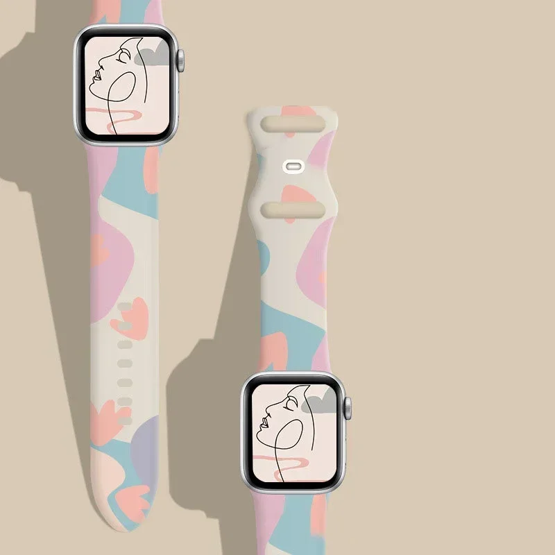 Garmin Smartwatch Accessories - Bedrukte siliconen band voor Apple Watch-band